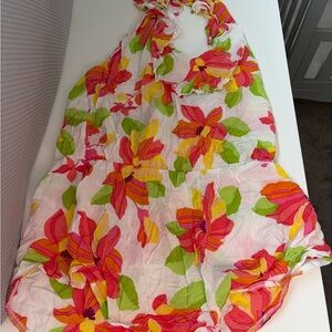 Victoria’s Secret Floral Halter Top XS Tropical Summer Beach Y2K